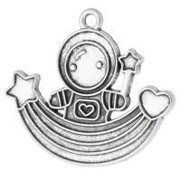 Tibetan Style Pendants, Astronaut, antique silver color plated, Unisex, silver color, nickel, lead & cadmium free, 30x25.50x1.50mm, Hole:Approx 2mm, Sold By KG