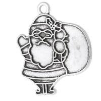 Tibetan Style Christmas Pendants, Santa Claus, antique silver color plated, Unisex, silver color, nickel, lead & cadmium free, 24x27x1.50mm, Hole:Approx 2mm, Sold By KG