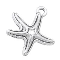 Tibetan Style Animal Pendants, Starfish, antique silver color plated, Unisex, silver color, nickel, lead & cadmium free, 17x17x2.50mm, Hole:Approx 2mm, Sold By KG
