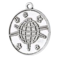 Tibetan Style Pendants, Flat Round, antique silver color plated, Unisex, silver color, nickel, lead & cadmium free, 25x28x1.50mm, Hole:Approx 2mm, Sold By KG
