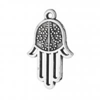 Tibetan Style Pendants, Hand, antique silver color plated, Unisex, silver color, nickel, lead & cadmium free, 16x25x1.50mm, Hole:Approx 1.5mm, Sold By KG