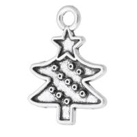Tibetan Style Christmas Pendants, Christmas Tree, antique silver color plated, Unisex, silver color, nickel, lead & cadmium free, 15x21x1.50mm, Hole:Approx 2mm, Sold By KG