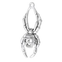 Tibetan Style Animal Pendants, Spider, antique silver color plated, Unisex, silver color, nickel, lead & cadmium free, 16x40x6mm, Hole:Approx 1.5mm, Sold By KG