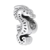 Tibetan Style Large Hole Bead, Seahorse, antique silver color plated, DIY, silver color, nickel, lead & cadmium free, 11x19x9mm, Hole:Approx 4mm, Sold By KG