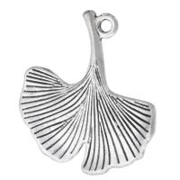 Tibetan Style Pendants, Leaf, antique silver color plated, Unisex, silver color, nickel, lead & cadmium free, 24x25x2mm, Hole:Approx 1.5mm, Sold By KG