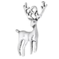 Tibetan Style Animal Pendants, Deer, antique silver color plated, Unisex, silver color, nickel, lead & cadmium free, 18x28x4mm, Hole:Approx 2mm, Sold By KG