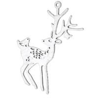 Tibetan Style Animal Pendants, Deer, antique silver color plated, Unisex, silver color, nickel, lead & cadmium free, 47x59x1mm, Hole:Approx 2mm, Sold By KG