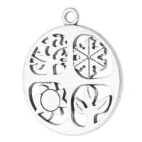 Tibetan Style Pendants, antique silver color plated, Unisex, silver color, nickel, lead & cadmium free, 24x28x2mm, Hole:Approx 2mm, Sold By KG