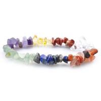 Gemstone Bracelet, with Gypsum & Brass, plated, different styles for choice, mixed colors, 40-60mm, Length:7.09 Inch, Sold By PC