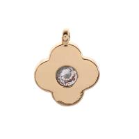 Cubic Zirconia Micro Pave Brass Pendant gold color plated DIY & micro pave cubic zirconia golden nickel lead & cadmium free Sold By PC