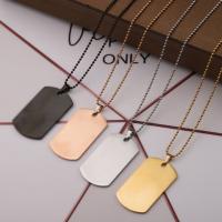 Stainless Steel Jewelry Necklace, 304 Stainless Steel, Vacuum Ion Plating, fashion jewelry & Unisex, more colors for choice, 1.5mm,22*38.7mm, Sold Per Approx 17.72 Inch Strand