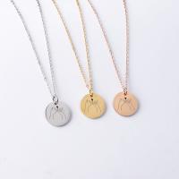Stainless Steel Jewelry Necklace, 304 Stainless Steel, Round, Vacuum Ion Plating, fashion jewelry & Unisex, more colors for choice, 20mm, Sold Per Approx 17.72 Inch Strand