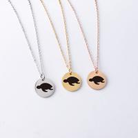 Stainless Steel Jewelry Necklace 304 Stainless Steel Round Vacuum Ion Plating fashion jewelry & Unisex 20mm Sold Per Approx 17.72 Inch Strand