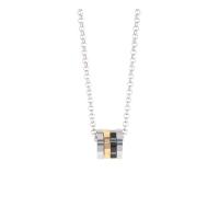 Titanstahl Halskette, Zylinder, plattiert, Modeschmuck & unisex, Silberfarbe, 15x12mm, Länge 60 cm, verkauft von PC