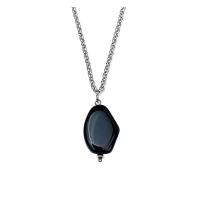 304 Stainless Steel Necklace with Agate with 8cm extender chain irregular silver color plated fashion jewelry & Unisex Length 55 cm Sold By PC