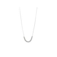 304 Stainless Steel Necklace Square silver color plated fashion jewelry & for woman Length 45 cm Sold By PC