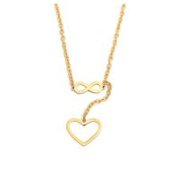Titanium Steel Necklace with 8cm extender chain Heart plated fashion jewelry & for woman Length 50 cm Sold By PC