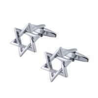 Cufflinks, Brass, Hexagram, plated, fashion jewelry & Unisex & hollow, nickel, lead & cadmium free, 15x19mm, 10Pairs/Lot, Sold By Lot