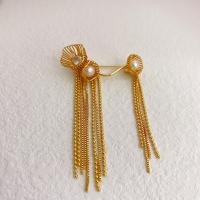 Plastic Pearl Brooch Brass with Plastic Pearl plated fashion jewelry & for woman nickel lead & cadmium free Sold By PC
