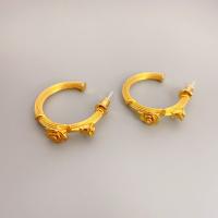 Brass Stud Earring 18K gold plated fashion jewelry & for woman nickel lead & cadmium free 23mm Sold By Pair