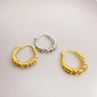 Messing Hoop Earring, forgyldt, mode smykker & for kvinde, flere farver til valg, nikkel, bly & cadmium fri, 21.60x17.50mm, Solgt af par
