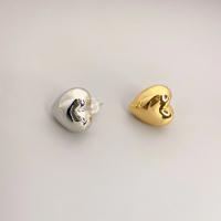 Brass Stud Earring Heart plated fashion jewelry & for woman nickel lead & cadmium free Sold By Pair