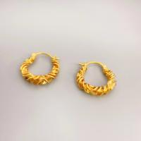 Messing Huggie Hoop Ohrringe, 18K vergoldet, Modeschmuck & für Frau, frei von Nickel, Blei & Kadmium, 21x18.30mm, verkauft von Paar