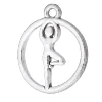 Tibetan Style Tag Charm, antique silver color plated, Unisex & hollow, silver color, nickel, lead & cadmium free, 16x19x2mm, Hole:Approx 1.5mm, Sold By KG