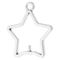 Zinc Alloy Pendant Setting Star antique silver color plated DIY & hollow silver color nickel lead & cadmium free Approx 2mm Approx Sold By Bag