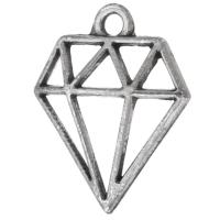 Tibetan Style Pendants, Diamond Shape, antique silver color plated, Unisex & hollow, silver color, nickel, lead & cadmium free, 16x19.50x3mm, Hole:Approx 3mm, Sold By KG