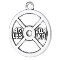 Tibetan Style Pendants, Flat Round, antique silver color plated, Unisex, silver color, nickel, lead & cadmium free, 24x28x2mm, Hole:Approx 2mm, Sold By KG