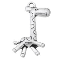 Tibetan Style Animal Pendants, Giraffe, antique silver color plated, Unisex, silver color, nickel, lead & cadmium free, 17x28x4mm, Hole:Approx 2mm, Sold By KG