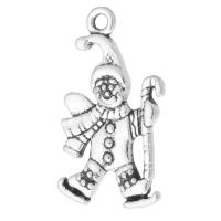 Tibetan Style Pendants, clown, antique silver color plated, Unisex, silver color, nickel, lead & cadmium free, 15x23x2mm, Hole:Approx 1.5mm, Sold By KG