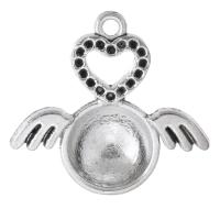 Tibetan Style Pendant Rhinestone Setting, antique silver color plated, DIY, silver color, nickel, lead & cadmium free, 25x24x5mm, Hole:Approx 2mm, Approx 200PCs/Bag, Sold By Bag