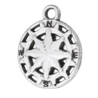 Tibetan Style Pendants, Flat Round, antique silver color plated, Unisex, silver color, nickel, lead & cadmium free, 15x18x3mm, Hole:Approx 2mm, Sold By KG