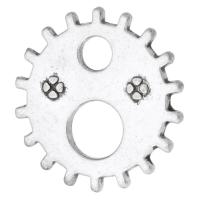 Tibetan Style Pendants, Gear Wheel, antique silver color plated, Unisex, silver color, nickel, lead & cadmium free, 19.50x19.50x1.50mm, Sold By KG
