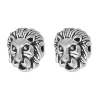 Tibetan Style Animal Beads, Lion, antique silver color plated, DIY, silver color, nickel, lead & cadmium free, 11x12x6mm, Hole:Approx 1.5mm, Sold By KG