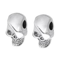 Zinc Alloy Large Hole Bead Skull antique silver color plated DIY silver color nickel lead & cadmium free Approx 4.5mm Sold By KG