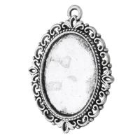 Zinc Alloy Pendant Cabochon Setting Oval antique silver color plated DIY & 1/1 loop silver color nickel lead & cadmium free Approx 2mm Sold By KG