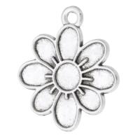 Tibetan Style Flower Pendants, antique silver color plated, Unisex, silver color, nickel, lead & cadmium free, 20.50x23x1mm, Hole:Approx 1.5mm, Sold By KG