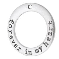 Tibetan Style Message Pendants, Donut, antique silver color plated, Unisex, silver color, nickel, lead & cadmium free, 28x28x2mm, Hole:Approx 2mm, Sold By KG