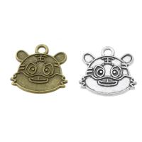 Tibetan Style Animal Pendants, Tiger, plated, Unisex, more colors for choice, nickel, lead & cadmium free, 18x17x1mm, Hole:Approx 2mm, Approx 500PCs/Bag, Sold By Bag