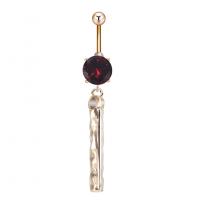 Stainless Steel Belly Ring, Tibetan Style, with Cubic Zirconia & 304 Stainless Steel, Galvanic plating, for woman & faceted, more colors for choice, nickel, lead & cadmium free, 48.10mm, Sold By PC