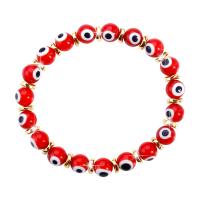 Evil Eye Jewelry Bracelet, Lampwork, with Non Magnetic Hematite, plated, Unisex, more colors for choice, 8mm, Length:6.3 Inch, Sold By PC
