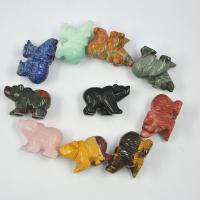 Piedras preciosas Decoración, Oso polar, Tallado, enviado al azar, color mixto, 40x20x25mm, 9PCs/Set, Vendido por Set