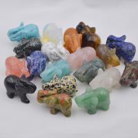 misto de pedras semi-preciosas enfeites, Elefante, esculpidas, aleatoriamente enviado, cores misturadas, 40mm, 17PCs/Defina, vendido por Defina