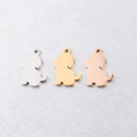 Stainless Steel Animal Pendants, 304 Stainless Steel, Dog, Vacuum Ion Plating, DIY, more colors for choice, 12x12.50mm, Hole:Approx 1.5mm, Sold By PC