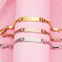Children Bracelet & Bangle, 304 Stainless Steel, with 1.18inch,1.97inch extender chain, different length for choice & for children, more colors for choice, 25x5.80mm, Sold Per Approx 5.12 , Approx 7.09 Strand
