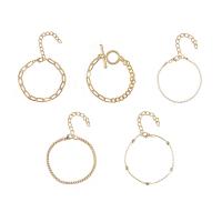 Zinc Alloy Bracelet Set gold color plated 5 pieces & fashion jewelry & for woman golden nickel lead & cadmium free Length Approx 18-25 cm Sold By Set