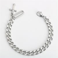 Titanium Steel Bracelet, silver color plated, fashion jewelry & different length for choice, silver color, 8mm, Sold By PC